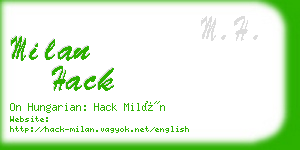 milan hack business card